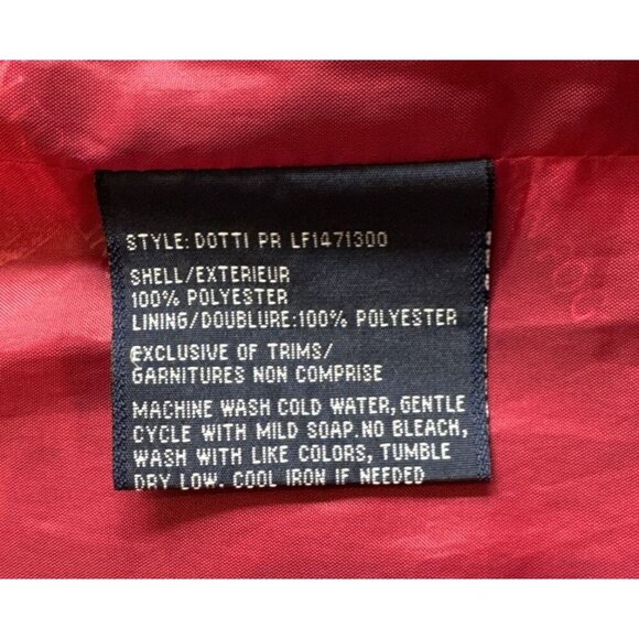 London Fog Red DOTTI jacket women’s Medium, hood Polka dot - Picture 11 of 16